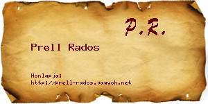 Prell Rados névjegykártya